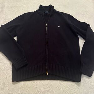 Great Condition-Chaps Women’s Full Zip Sweater- Navy- XL